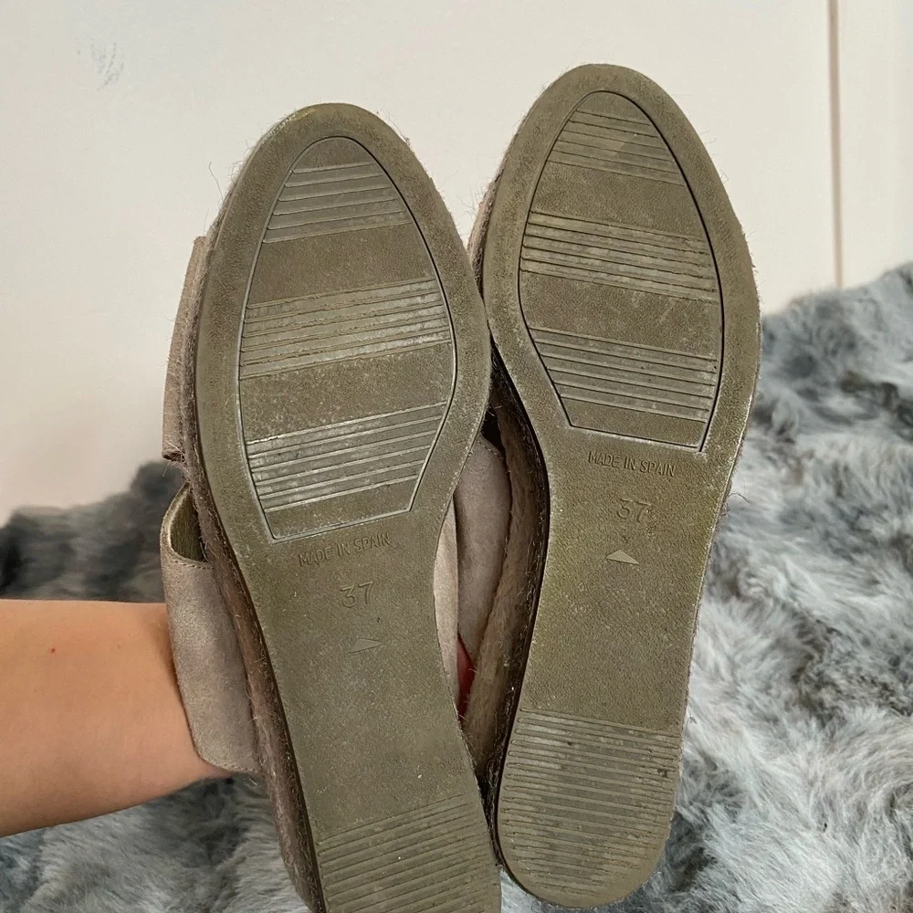 Anthropologie Paseart Tan Wedge Espadrille Shoes with Crossover Design - Picture 6 of 7